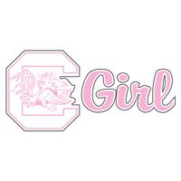 South Carolina Decal PINK C GAMECOCK GIRL DECAL 6"