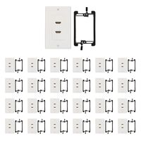 Buyer's Point HDMI Wall Plate [UL Listed] with 6-Inch Pigtail (25, White Kit 2 Port)