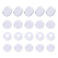 Maxdot 100 Pieces 4 Size Earring Pads Silicone Comfort Earring Cushions for Clips on Earrings, Clear