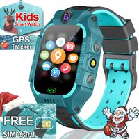 Smart Watch for Kids GPS Tracker for 3-12 Boys Girls with SIM CARD - Two Way Call Kids Smartwatch - SOS Safety School Mode Camera Games Wearable Phone Watch Birthday Christmas Holiday Gifts Toy