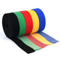 Roll Reusable Cable Straps Cable Ties Hook & Loop Nylon Fastening Tape Wire Organizer for Cords Cable Management 5 Color (Each 15 Feet)