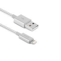 Moshi Integra Lightning Charge/Sync Cable 4 ft (1.2 m), MFi Certified, exceeds 20,000 Bend Cycles, Compatible iPhone Models (Jet Silver)