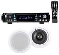 Rockville RPA60BT 1000w Home Theater Bluetooth Receiver +(2) in-Ceiling Speakers