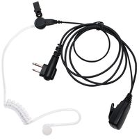 Replacement for Motorola CP185 FBI Earpiece with Push to Talk (PTT) Microphone - Acoustic Earphone Compatible with Motorola CP185 Radio - Headset for Security and Surveillance