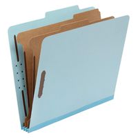AmazonBasics Classification Folder- 100% Recycled, 2 Dividers, 2" Embedded, Letter, Light Blue, 10 per Box