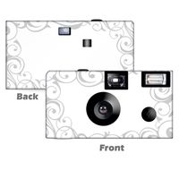 5 Elegant Wedding in Silver Disposable Cameras, Anniversary, Single use, Flash WM-50452-C