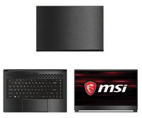 Decalrus - Protective Decal for MSI GS65 Stealth (15.6" Screen) Laptop Dark Grey Texture Brushed Aluminum Skin case Cover wrap BAmsiGS65_15Dark Grey