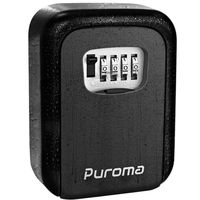 Puroma Key Lock Box, 4-Digit Combination Wall Mount Storage Lockbox 5 Key Large Capacity for House Key, Special Car Key, ID Card (Black)