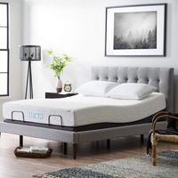 LUCID L300 Bed Base 5 Minute Assembly Adjustable, Full, Charcoal