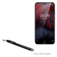 Nokia 6.1 Plus Stylus Pen, BoxWave [EverTouch Capacitive Stylus] Fiber Tip Capacitive Stylus Pen for Nokia 6.1 Plus - Jet Black