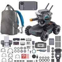 DJI Robomaster S1 Intelligent Educational Robot with Full HD 1080p Camera STEM Toy Bundle with Programmable Modules, Coding and Programming Language Learning and Part 17 Gamepad + Deco Gear Backpack