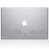 The Decal Guru Elephant March MacBook Decal Vinyl Sticker - 15" MacBook Pro (2016 & Newer) - Silver (0152-MAC-15X-S)