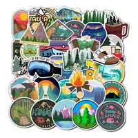 VSCO Outdoor Adventur Stickers 50 Pcs for Girl Boy Lovely Waterproof Stickers Aesthetic Trendy Water Bottles Stickers Suitable for Hydro Flask,Laptop,Phone,Travel,Sharing,Yeti, Car (Outdoor Adventure)