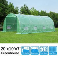 YOLENY 10'×20'×7' Larger Hot Green House, Walk in Outdoor Plant Gardening, Greenhouse, UV Protection and Waterproof (Green)