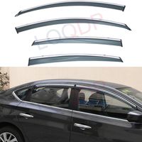 LQQDP 4pcs Smoke Tint With Chrome Trim Outside Mount Tape On/Clip On Style PVC Sun Rain Guard Vent Shade Window Visors Fit 13-18 Nissan Altima 4-Door Sedan