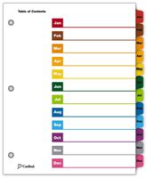 Cardinal OneStep Index System, 12-Tab, Monthly, Multi-Color, 1 Set (60318CB)