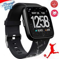 Smart Watch, Waterproof Multisport Fitness Trackers for Women Men, Smartwatches with Heart Rate Blood Pressure Sleep Monitor Pedometer, Wearable Smart Wristband (Black)