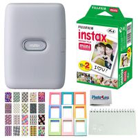 Fujifilm Instax Mini Link Smartphone Printer (Ash White) - 16640761 + Film + Album + Frames