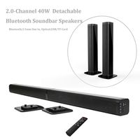 Samtronic 40W Detachable Soundbar TV Speaker, Flat Screen TV Sound Bar Wired & Wireless Bluetooth Sound Bars with Stereo Audio System 3D Surround Sound System Home Theater Speaker with Remote/Optical