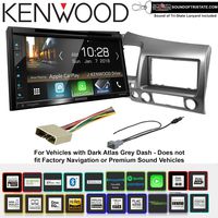 Kenwood Excelon DDX6905S DVD Receiver + Install kit 2006-2011 Honda Civic (Dark Atlas Grey) with Sots Lanyard Bundle