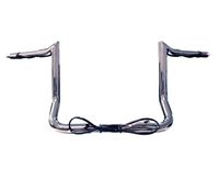 Dominator Industries 1 1/4" PRE-WIRED 12" Meathook Monkey Bar Ape Hangers Handlebars for 2014-2020 Harley-Davidson Bagger Touring Electra & Street Glide, Special, Ultra Limited, low (Chrome)