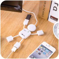 Eubell 4-Ports HUB 2.0, Human-Shape HUB Splitter USB 4-Ports HUB Multi-Function White