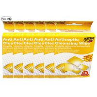 Instant Aid- Antiseptic Cleansing Wipe (16 in 1 Pack) (Pack of 6) by Purest
