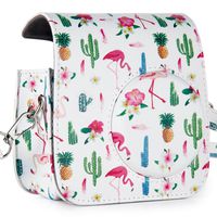 CAIUL Compatible Comprehensive Protection Case for Fujifilm Instax Mini 7s and Polaroid PIC-300 Camera (Flamingo & Cactus)