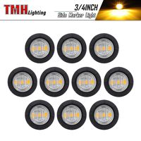10 Pcs TMH 3/4" Inch Mount Clear White LENS & Amber LED Clearance Markers, side marker lights, led marker lights, led side marker lights, led trailer marker lights, trailer marker light