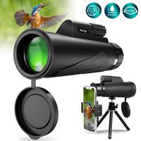 Monocular Telescope 12X50 High Power BAK4 Prism FMC Monocular with Smartphone Adaptor Tripod Waterproof Fog-Proof Shockproof Scope Carry Bag Compact for Adult Bird Watching Camping Hiking Hunting