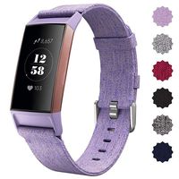 NANW Woven Bands Compatible with Fitbit Charge 3, Soft Breathable Fabric Cloth Replacement Wristbands Strap Sports Accessories Small Large for Women Men