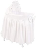 Baby Doll Bedding Drake Linen Look Bassinet Skirt/Hood Cover, Grey