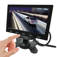 SallyBest 7'' Ultra Thin HD 800480 TFT Color LCD Screen 2 Video Input Car Rear View Headrest Monitor DVD VCR Monitor with Remote Control and Touch Button
