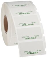 Brady CLWO-317-4 I.D. PRO Plus, LS2000 and BradyMarker XC Plus 1.5" Width x 0.75" Height, B-502 Repositionable Vinyl Cloth, Matte Finish Green on White Label, Legend "Tested" (500 per Roll)