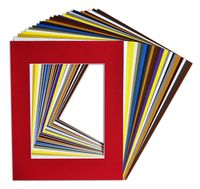 Golden State Art, Pack of 25, Acid-Free Mixed Colors Pre-Cut 16x20 Picture Mat for 11x14 Photo with White Core Bevel Cut Frame Mattes