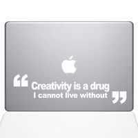 The Decal Guru Creativity is A Drug MacBook Decal Vinyl Sticker - 15" MacBook Pro (2016 & Newer) - White (1222-MAC-15X-W)