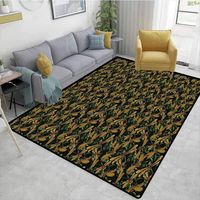 Bigdatastore Dragonfly Nautical Area Rug Bedroom, Artistic Pattern with Dragonflies and Green Olive Branches Mediterranean Nature, Fashionable High Class Living Bedroom Rugs(2.5'x 7')