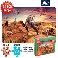 Kids Puzzle Dinosaur Puzzle Learning Educational Puzzle Helps 3-8 Age Old Children's Intellectual Development.Puzzles Toys for Boys and Girls (46Pcs,Large size3x2 Feet)