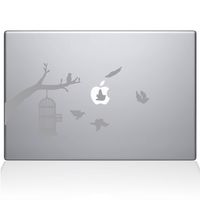 The Decal Guru Birdcage Tree Apple Ad Decal Vinyl Sticker, 13" MacBook Air, Silver (2309-MAC-13A-S)