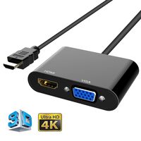 HDMI to VGA, HDMI to HDMI,GANA Active HDMI to HDMI VGA Video Converter Adapter with 3.5mm Audio Jack HDMI Adapter Converter for Tablets,Smartphones,Ultrabooks,Cameras and Camcorders -Black