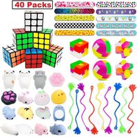 40PCS Carnival Prizes for Kids Birthday Party Favors, Prizes Box Toy Assortment Bundle for Classroom Rewards, Pinata Filler, Treasure Box, Goodie Bag Filler, School Supplies for Students