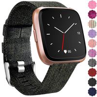 Maledan Replacement Bands Compatible with Fitbit Versa Smart Watch/Versa Lite/Versa SE for Men Women, Small, Dark Green
