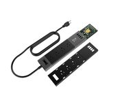 IBRA USB Power Strip with 4 AC Outlets and 4 Smart USB Charging Ports,4' Heavy Duty Extension Lead Cord for Home Office Travel - Black