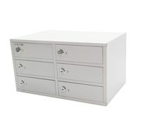 FixtureDisplays 6-Slot Cell Phone Charging Station Lockers Works with iPad Mini Assignment Mail Slot Box 15253