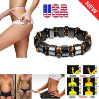 Black Magnetic Bracelet Hematite Stone Therapy Health Care Weight Loss,Energy Bracelet for Men,Health Bracelets for Men,Magnetic Therapy Bracelet