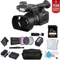 Panasonic AG-AC30 Full HD Camcorder with Touch Panel LCD Viewscreen and Built-in LED Light (US Version) Bundle with 1 Year Extended Warranty, Sony 128GB SDXC Memory Card + 3 Piece Filter Kit + More