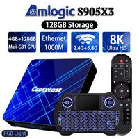 Android TV Box 9.0 4GB 64GB 128GB Smart TV Box Amlogic S905X3 Set Top Box with Backlit Wireless Keyboard USB 3.0 Ultra HD 4K 8K HDR Dual Band WiFi 2.4 5.8GHz BT 4.1 RGB Lights Streaming Media Player