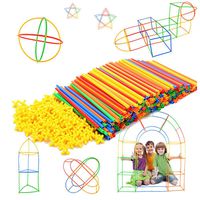 Straw Constructor STEM Building Toys 300 pcs-Colorful Interlocking Plastic Enginnering Toys- Fun- Educational- Safe for Kids- Develops Motor Skills-Construction Blocks- Best Gift for Boys and Girls ...