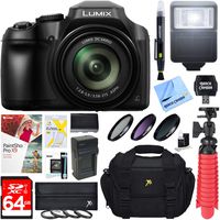 Panasonic DC-FZ80K 18.1MP 60x Optical Zoom Digital Camera + 64GB Deluxe Accessory Bundle