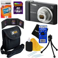 Sony Cyber-Shot DSC-W800 20.1 MP Digital Camera with 5X Optical Zoom and Full HD 720p Video (Black) - International Version + 7pc Bundle 8GB Accessory Kit w/HeroFiber Ultra Gentle Cleaning Cloth